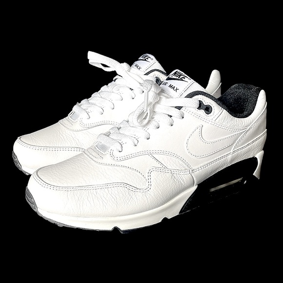 NIKE AIR MAX 90/1 AJ7695 106 Premium White Black Men's Running Shoes Size 9 - Picture 2 of 6